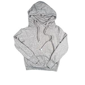 NSF Faded Animal Print Hoodie Womens Size XS Beige Lounge Comfy Pullover